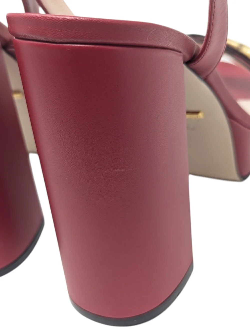 Gucci Marmont Red Platform Scalloped Dress Up Heeled Sandal Size EU 39